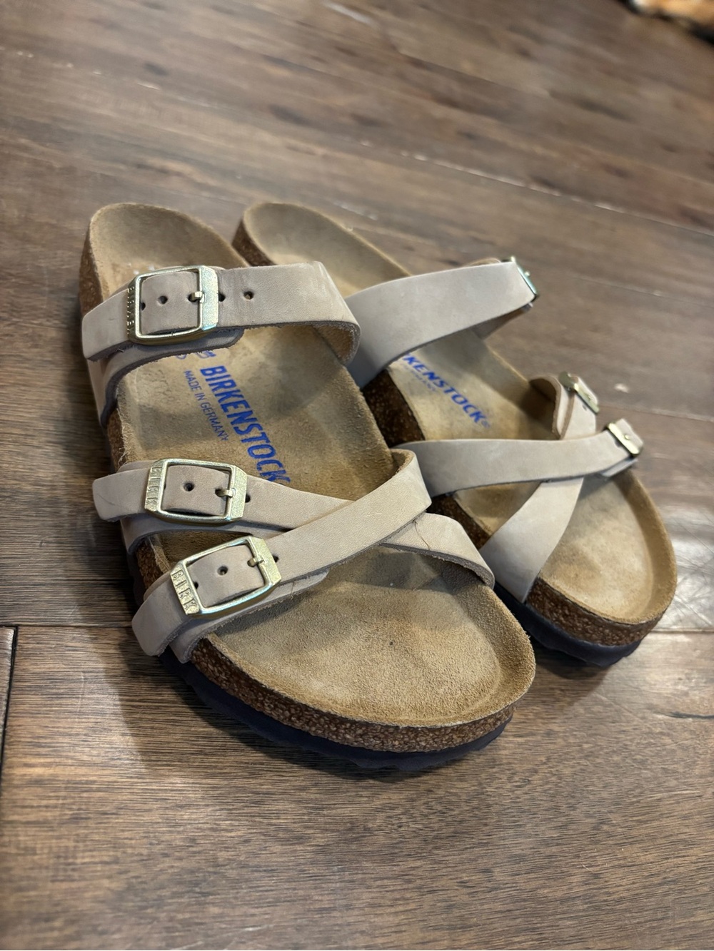 Birkenstock Women's Beige Triple-Strap Sandals